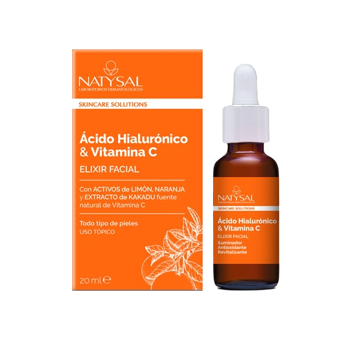 elixir facial con acido hialuronico y vitamina c natysal 15 ml